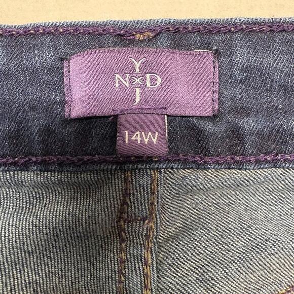 NYDJ Jeans Marilyn Mini Boot High Rise Dark Wash Blue Jeans Womens Size 14W - Picture 7 of 12